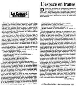 Le Canard Enchaîné - 2 octobre 1985 - L'Espace en transe